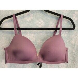 Victoria's Secret Purple Padded Wireless Bra 36C No Wire Soft